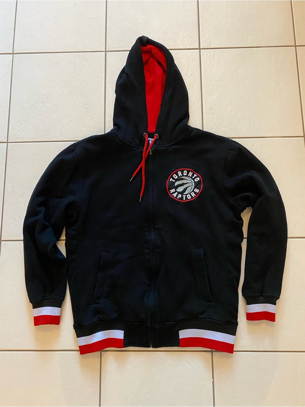Toronto Raptors Black & Red Zip-Up Hoodie
